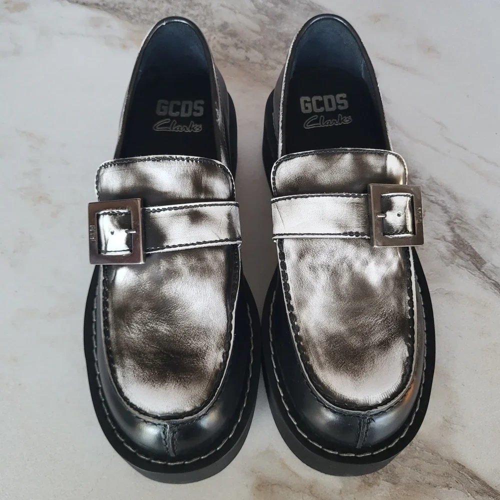 GCDS Clarks Split Toe Monk Strap Platform Loafers SAMPLE Men's Size 7.5 Black